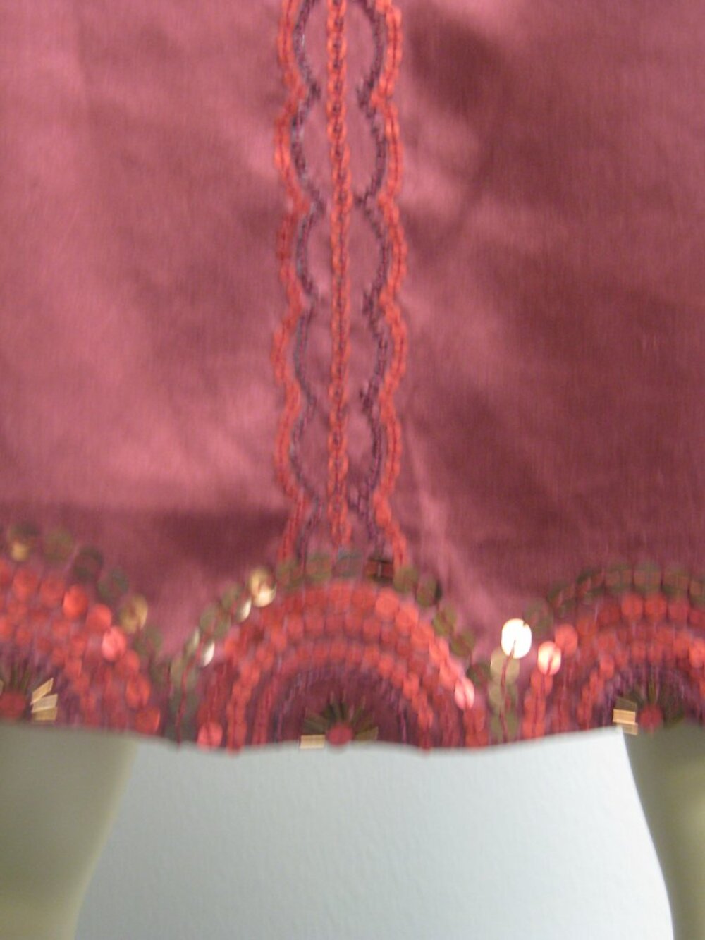 Sue Wong Nocturne Dress Y2K Cocktail #84 Flapper Halter Red Silk Sequin Art Deco - Picture 7 of 16